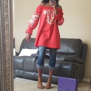 Free people Positano printed Off shoulder Top.